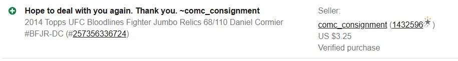 Basement Hits eBay feedback screenshot 36